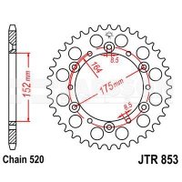 Zębatka tylna stalowa JT R853-48, 48Z, rozmiar 520 2302511 Yamaha YZ 250 Zębatka tylna stalowa JT R853-48, 48Z, rozmiar 520 2302511 Yamaha YZ 250