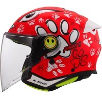 LS2 KASK OTWARTY JUNIOR OF622 FUNNY II PAWS MA RED