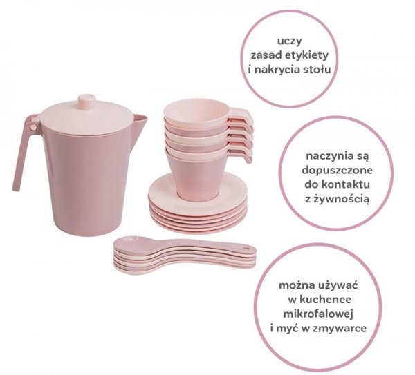 Różana Wata Cukrowa Serwis kawowy 19 el. WADER 41103