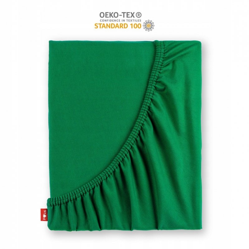 Prześcieradło Jersey z Gumką 200x200 Bawełna Bok 30 cm butelkowa zieleń