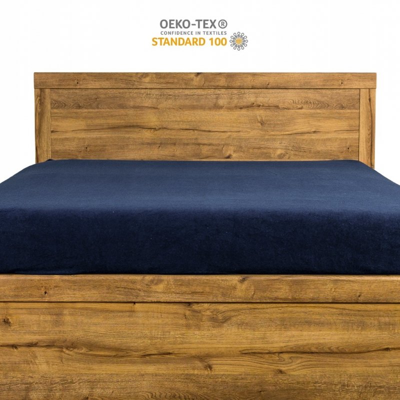 Prześcieradło Frotte z Gumką 100x200 Gruba Bawełna 200g Bok 30 cm granatowy