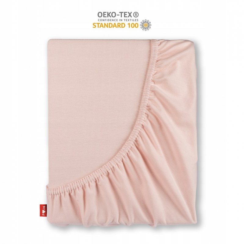 Prześcieradło Jersey z Gumką 80x200 Gruba Bawełna Bok 30 cm pudrowy róż