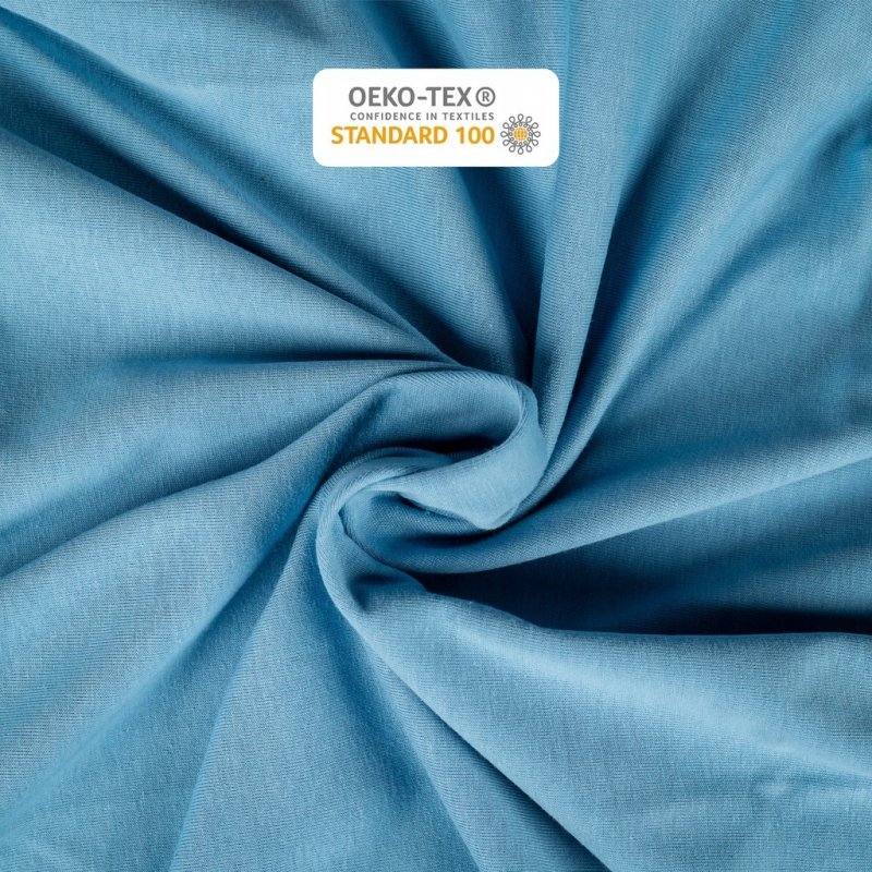 Prześcieradło Jersey z Gumką 160x200 Gruba Bawełna Bok 30 cm błękitny