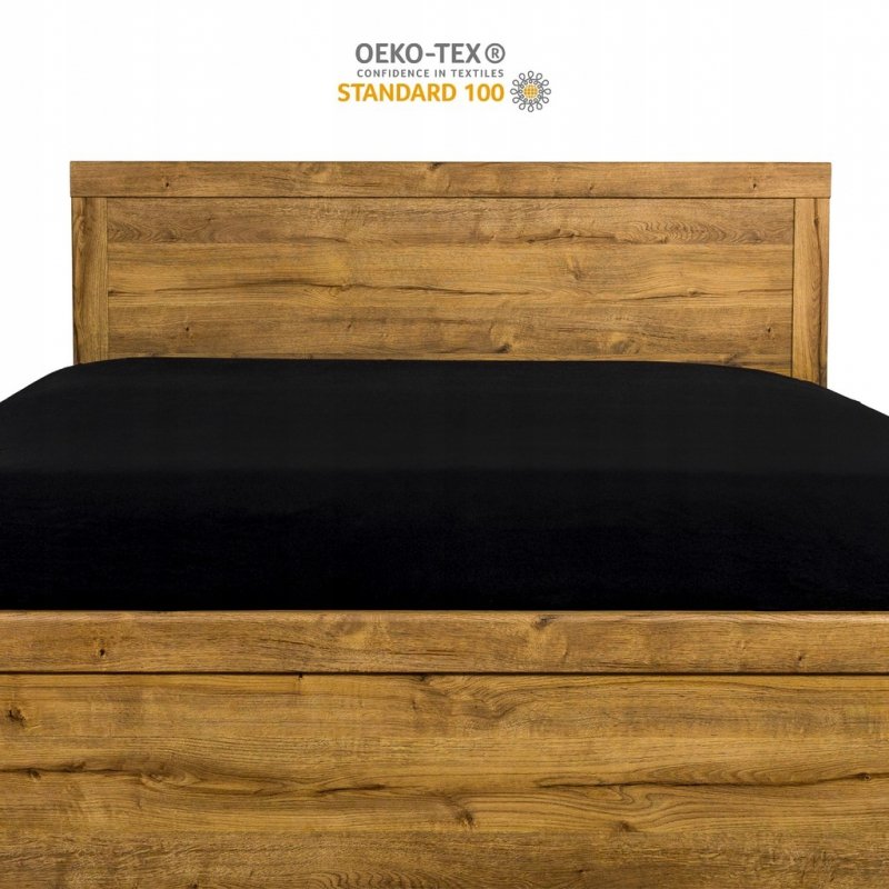 Prześcieradło 140x200 z Gumką GRUBA Bawełna Premium Bok 30 cm Czarny