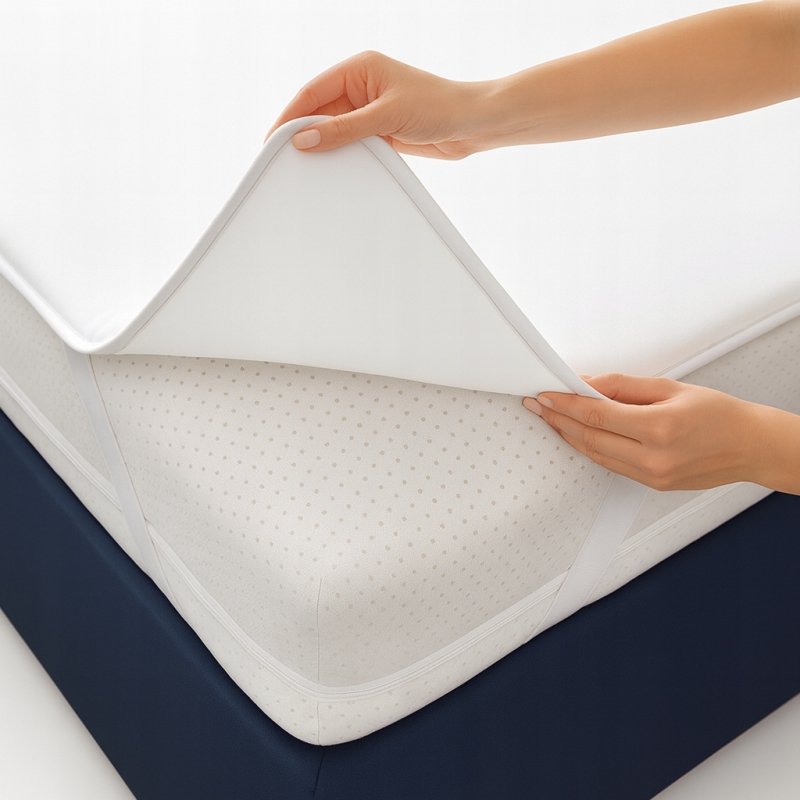 Ochraniacz na materac 180x200 NIEPRZEMAKALNY WODOODPORNY 90C topper Z GUMKĄ