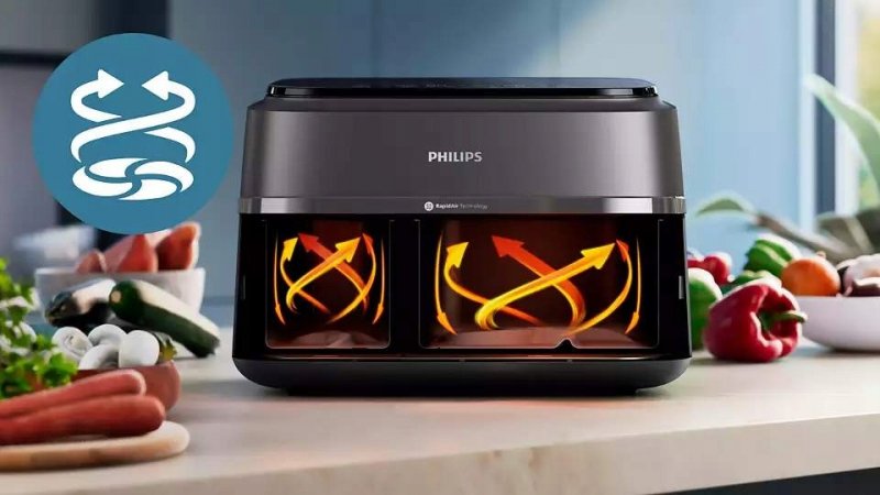 Frytkownica beztłuszczowa Philips Ovi Dual Basket 2750 W 9 l 2 szuflady