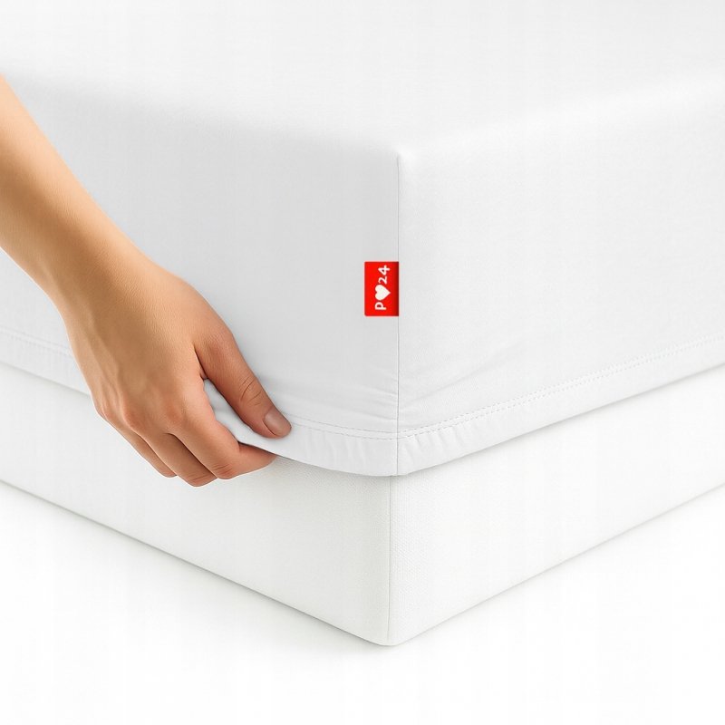 Prześcieradło Jersey z Gumką 100x200 Gruba Bawełna Czesana Bok 30 cm biały