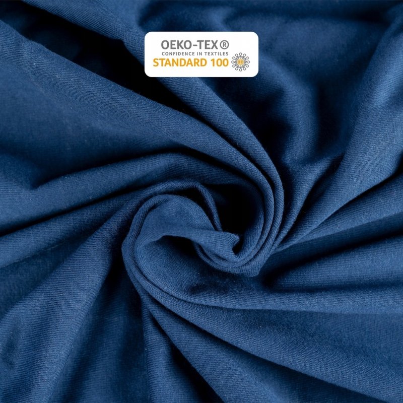 Prześcieradło Jersey z Gumką 90x200 Gruba Bawełna Bok 30 cm granatowy