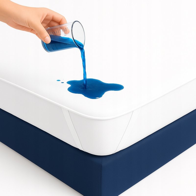 Ochraniacz na materac 200x200 NIEPRZEMAKALNY WODOODPORNY 90C topper Z GUMKĄ