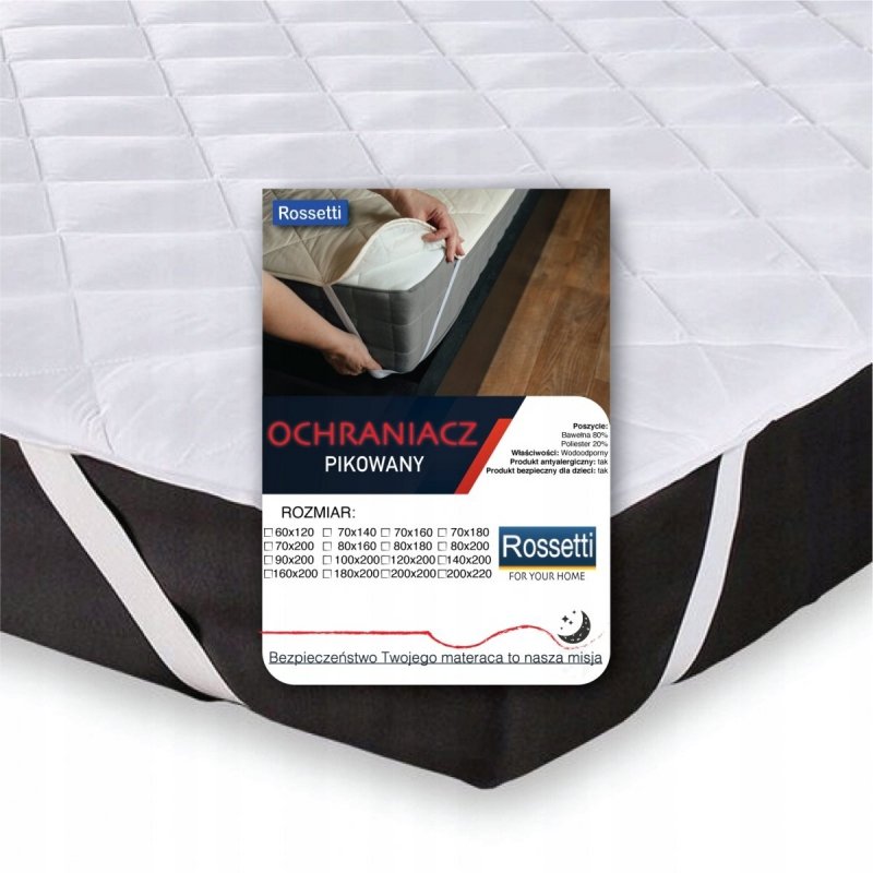 OCHRANIACZ NA MATERAC PIKOWANY 80x180 WODOODPORNY