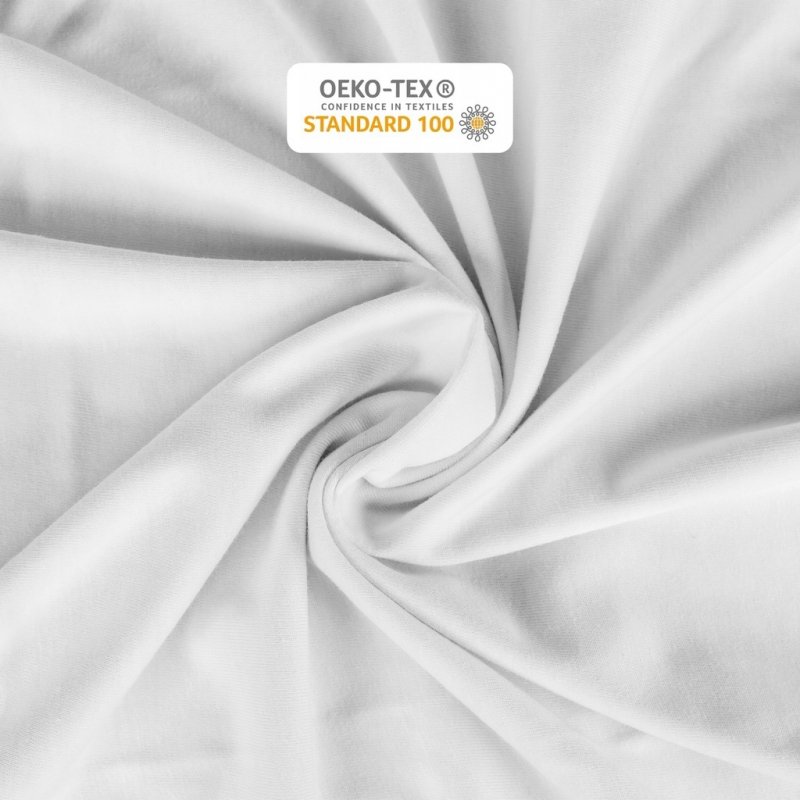 Prześcieradło Jersey z Gumką 200x200 Gruba Bawełna Czesana Bok 30 cm biały
