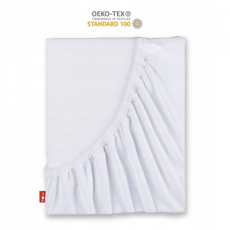 Prześcieradło Frotte z Gumką 100x200 Gruba Bawełna 200g Bok 30 cm biały