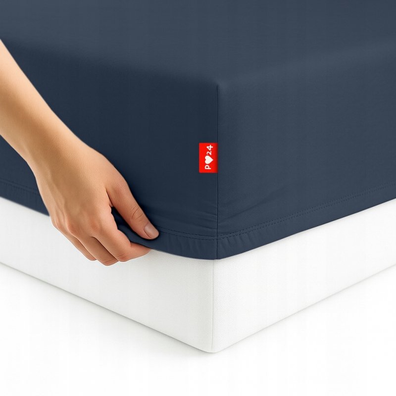 Prześcieradło Jersey z Gumką 160x200 Gruba Bawełna Bok 30 cm popiel ciemny