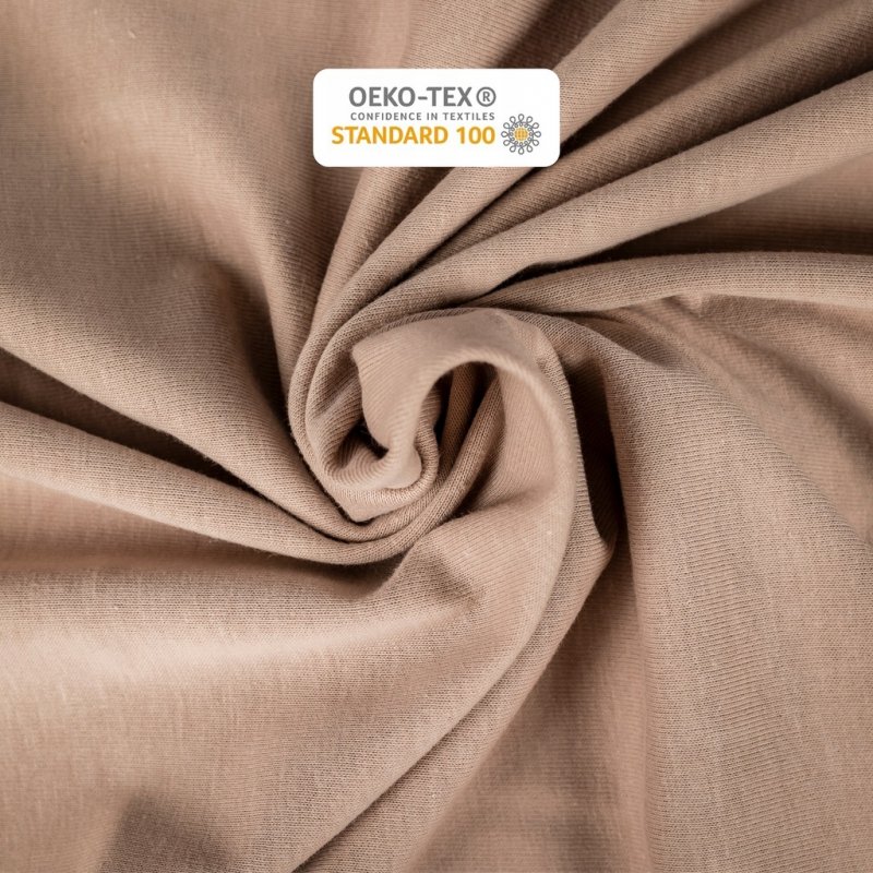 Prześcieradło Jersey z Gumką 100x200 Gruba Bawełna Czesana Bok 30 cm cafe