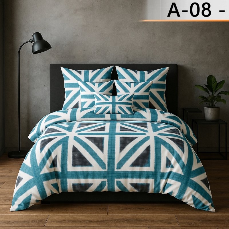 POŚCIEL 160x200 BAWEŁNA KOMPLET POŚCIELI BAWEŁNIANEJ + 2 POSZEWKI WZÓR A-08