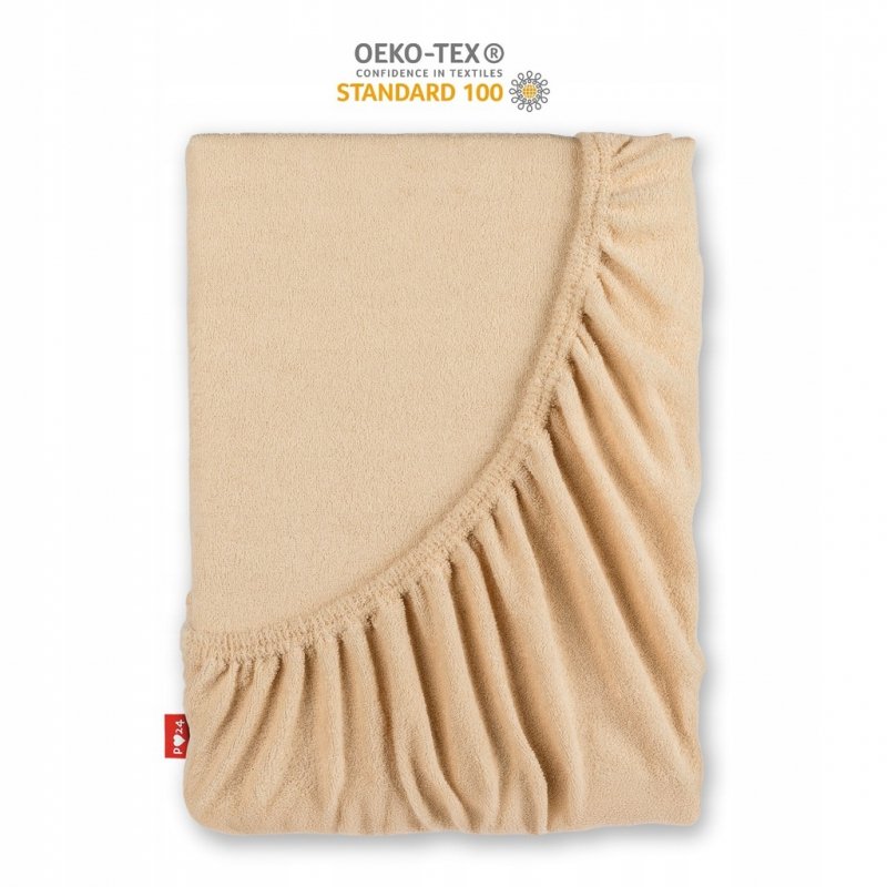 Prześcieradło Frotte z Gumką 200X200 Gruba Bawełna Bok 30 cm cappuccino