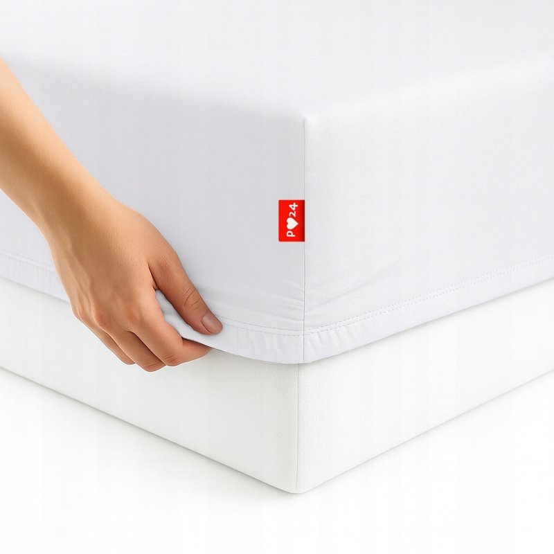 Prześcieradło 200x200 z Gumką GRUBA Bawełna Premium Bok 30 cm Biały