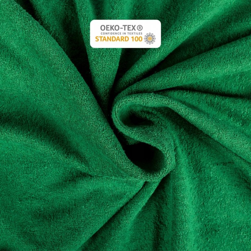 Prześcieradło Frotte z Gumką 200X200 Gruba Bawełna Bok 30 butelkowa zieleń