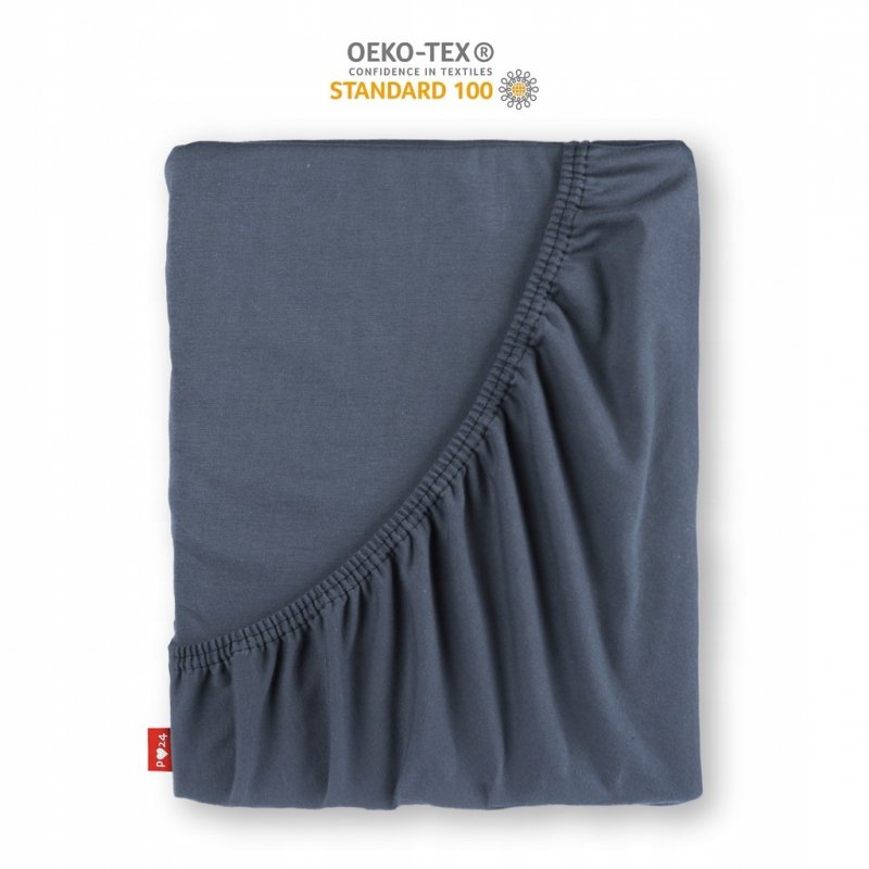 Prześcieradło Jersey z Gumką 160x200 Gruba Bawełna Bok 30 cm popiel ciemny