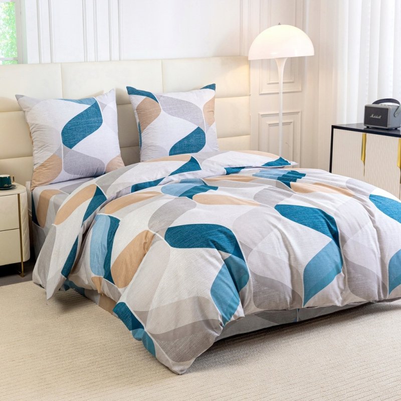 POŚCIEL 160x200 BAWEŁNA KOMPLET POŚCIELI BAWEŁNIANEJ + 2 POSZEWKI A-3042