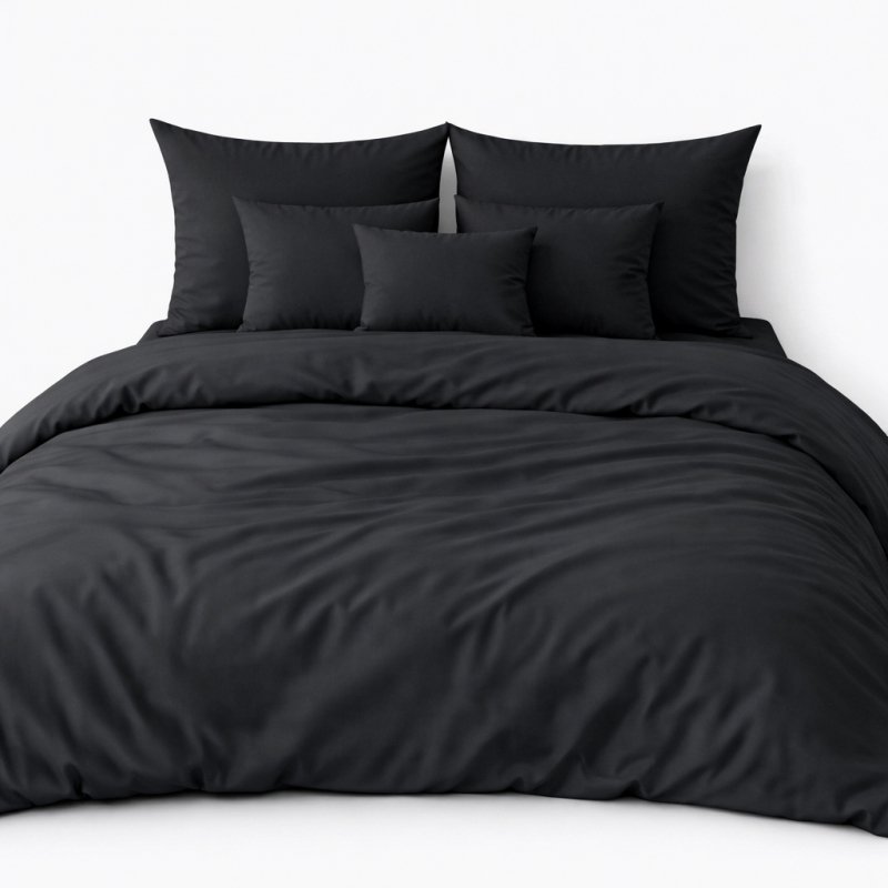 Pościel 200x220 + 2 Poszewki Komplet na Zamek – czarny