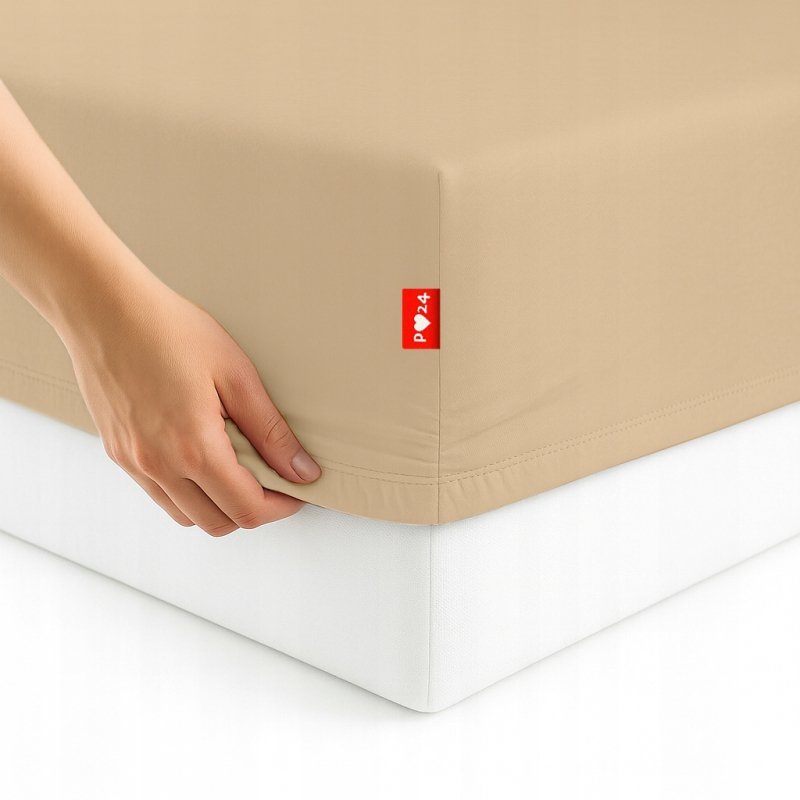 Prześcieradło 100x200 z Gumką GRUBA Bawełna Premium Bok 30 cm Beżowy