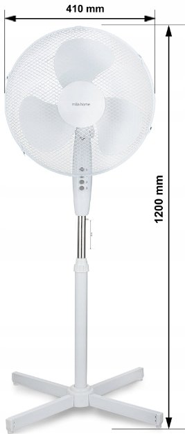 Wentylator podłogowy Milla Home MFN105 biały stojący regulacja mocy