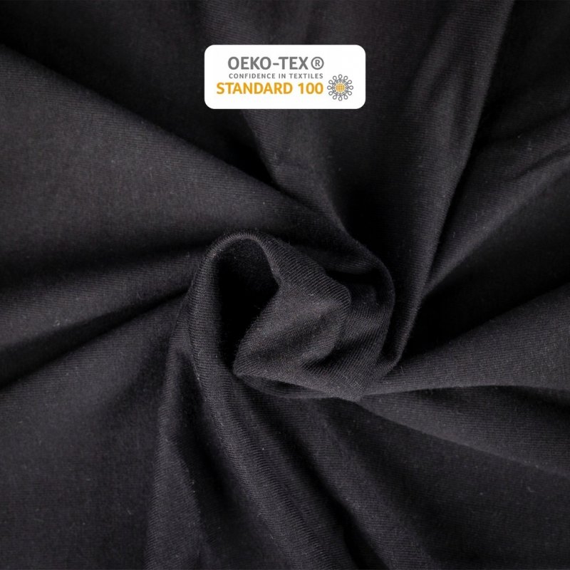 Prześcieradło Jersey z Gumką 80x200 Gruba Bawełna Czesana Bok 30 cm czarny