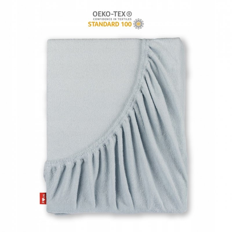 Prześcieradło Frotte z Gumką 100x200 Gruba Bawełna 200g Bok 30 cm popielaty