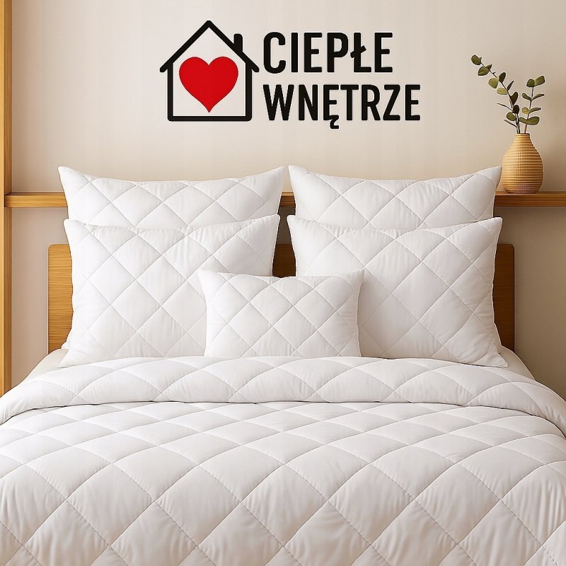 ZESTAW: KOŁDRA 160x200 + 2x PODUSZKA 70x80 + 2x JAŚKI ANTYALERGICZNY KOMPLET