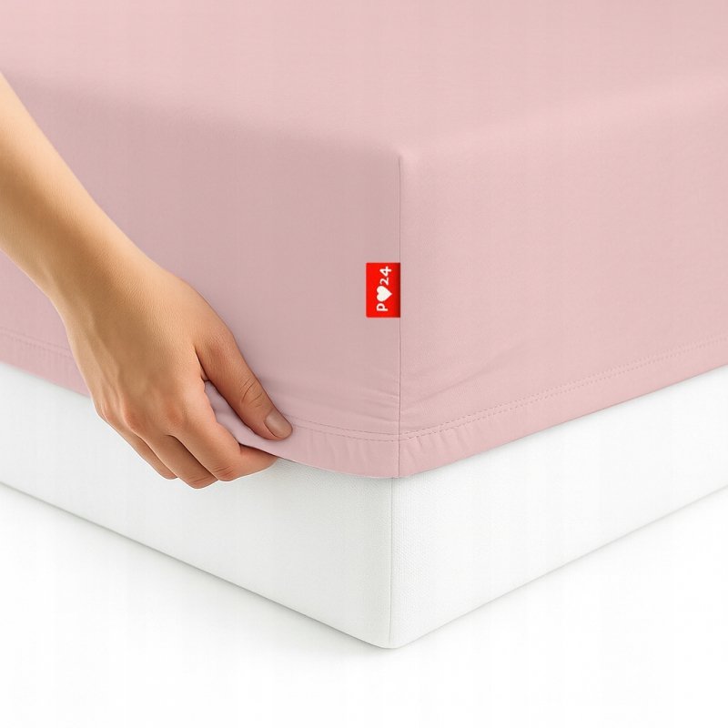 Prześcieradło 140x200 z Gumką GRUBA Bawełna Premium Bok 30 cm Pudrowy róż