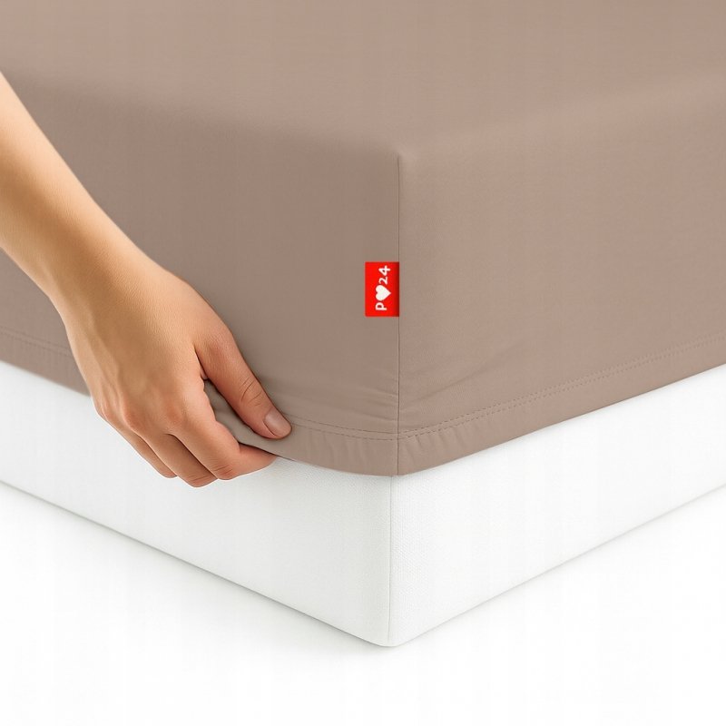 Prześcieradło 90x200 z Gumką GRUBA Bawełna Premium Bok 30 cm Cafe