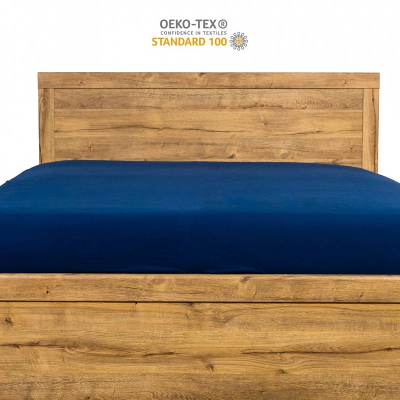 Prześcieradło Jersey z Gumką 200x200 Gruba Bawełna Bok 30 cm granatowy