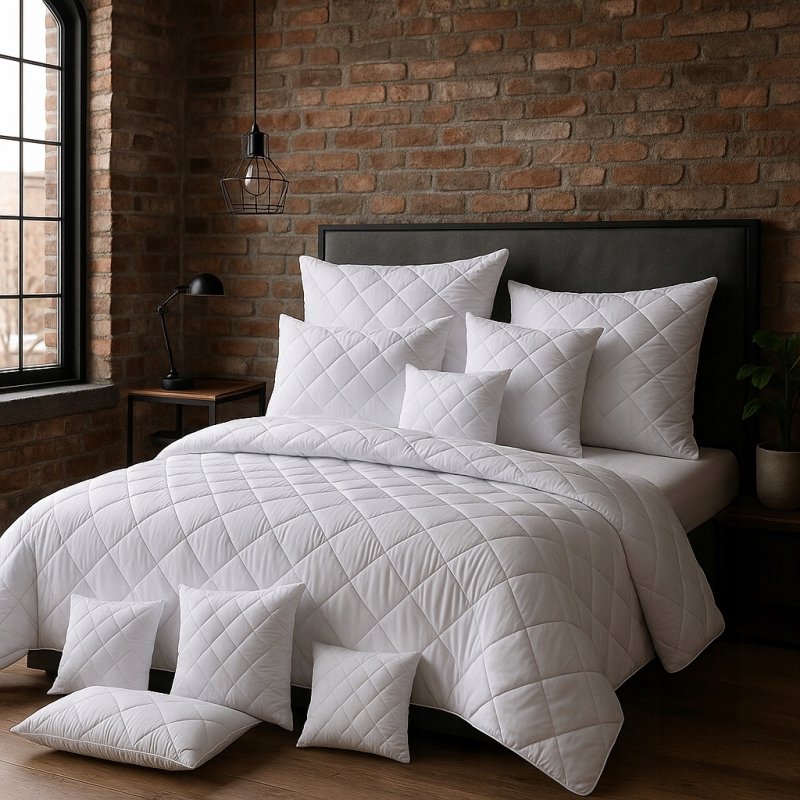 ZESTAW: KOŁDRA 160x200 + 2x PODUSZKA 70x80 + 2x JAŚKI ANTYALERGICZNY KOMPLET