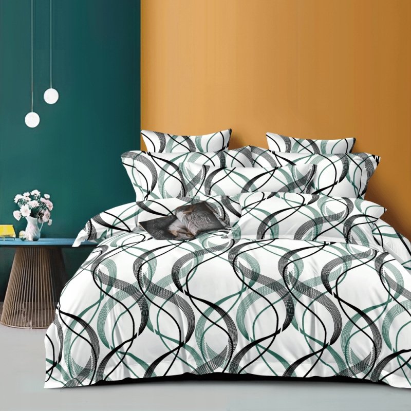 POŚCIEL 200x220 BAWEŁNA KOMPLET POŚCIELI + 2 POSZEWKI + PRZEŚCIERADŁO A-22