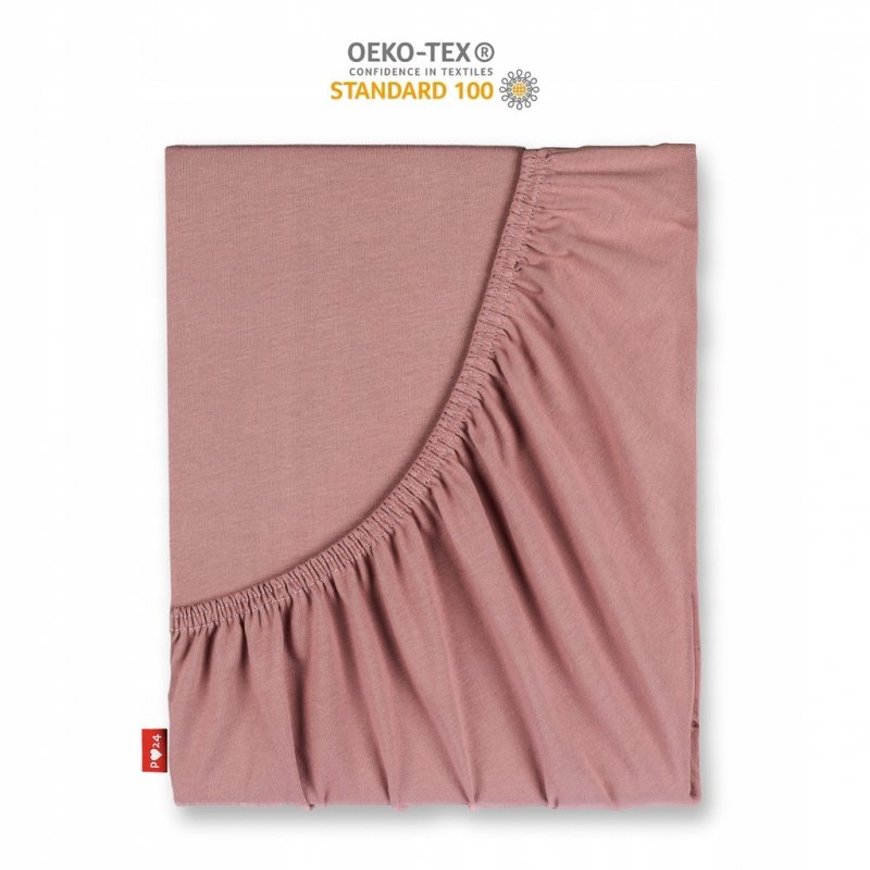 Prześcieradło Jersey z Gumką 120x200 Gruba Bawełna Bok 30 cm paryski róż