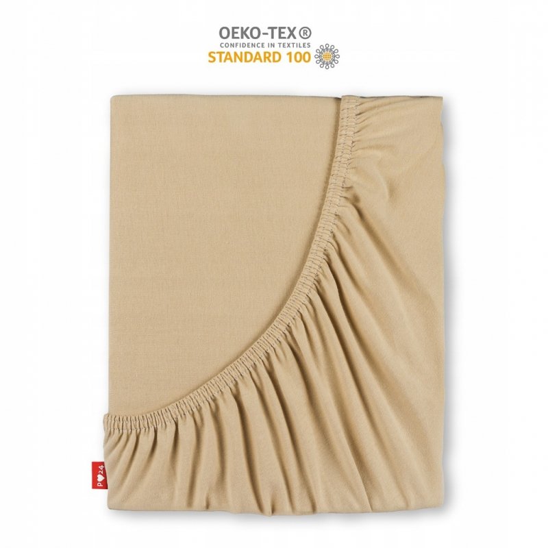 Prześcieradło Jersey z Gumką 100x200 Gruba Bawełna Czesana Bok 30 cm beżowy
