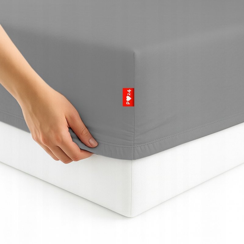 Prześcieradło 140x200 z Gumką GRUBA Bawełna Premium Bok 30 cm Stalowy