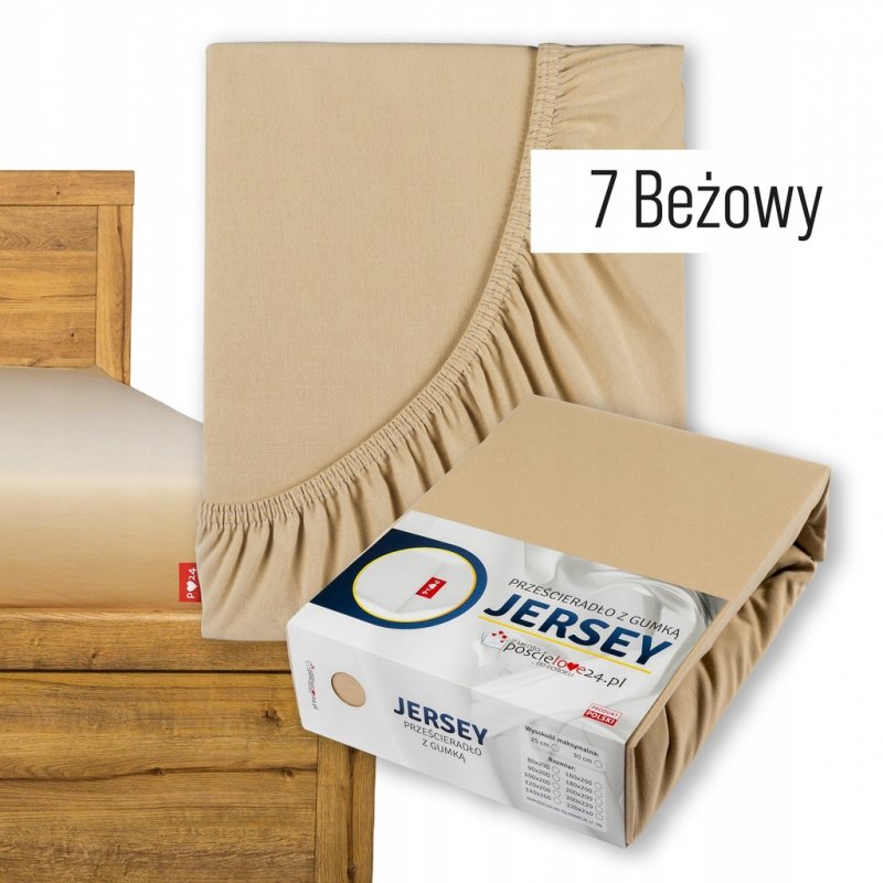 Prześcieradło Jersey z Gumką 80x200 Gruba Bawełna Bok 30 cm beżowy
