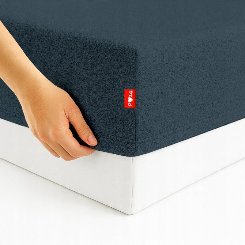 Prześcieradło Frotte z Gumką 80x200 Gruba Bawełna Bok 30 cm popiel ciemny