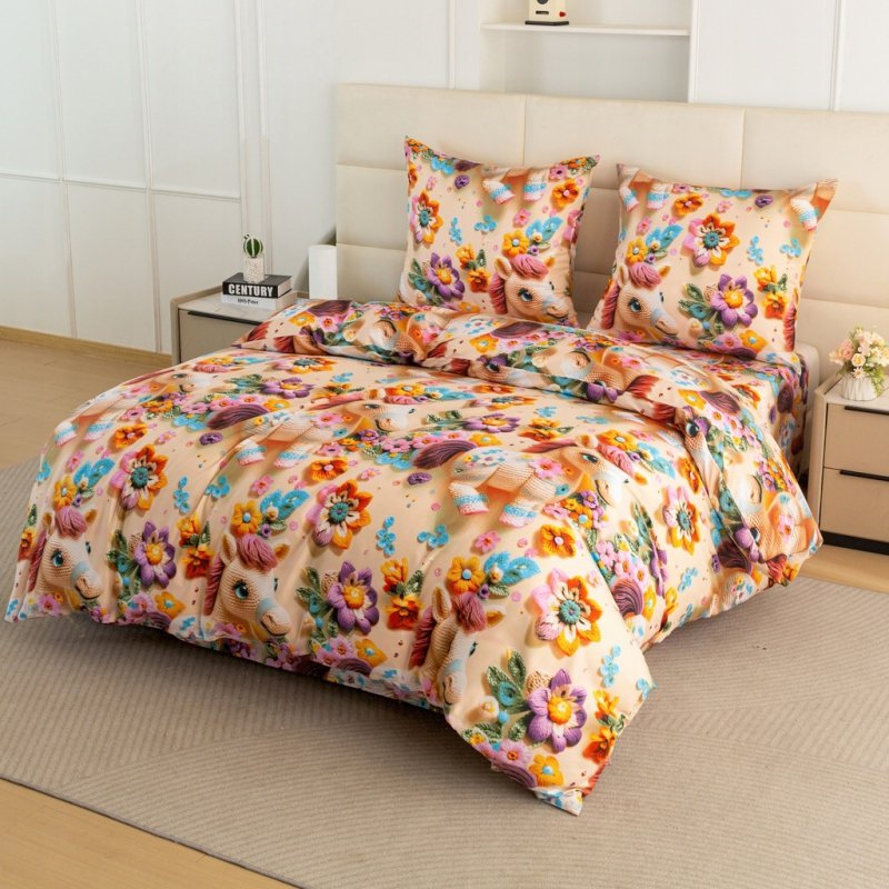 POŚCIEL 160x200 BAWEŁNA KOMPLET POŚCIELI BAWEŁNIANEJ + 2 POSZEWKI A-3299