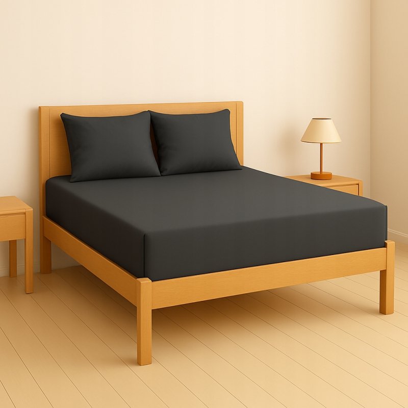 PRZEŚCIERADŁO Z GUMKĄ 160x200 GRAFIT MATERAC ZAKŁADKA DO 25 CM