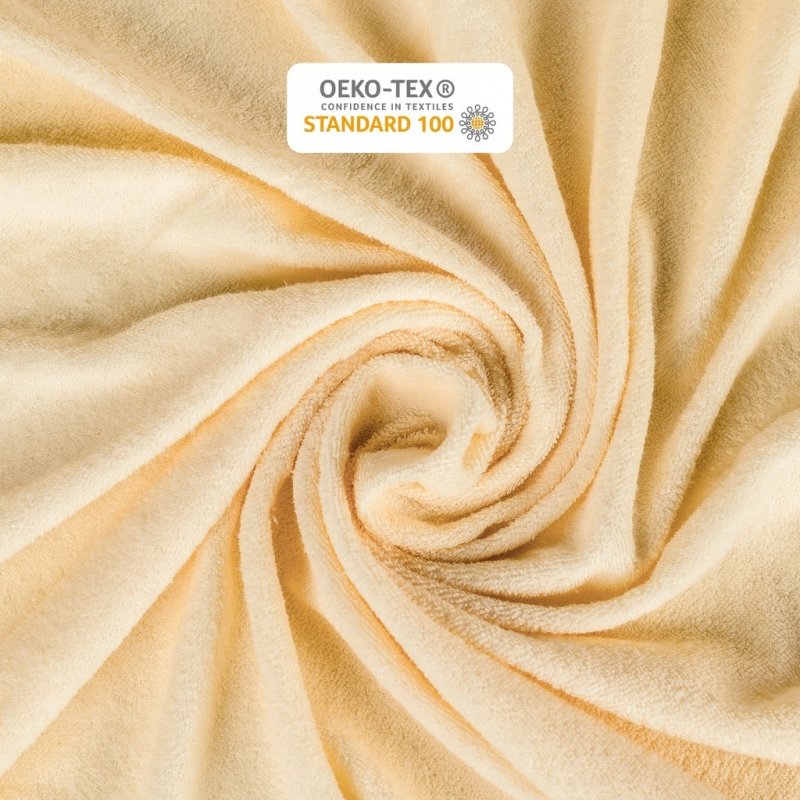 Prześcieradło Frotte z Gumką 220X240 Gruba Bawełna Bok 30 cm kość słoniowa