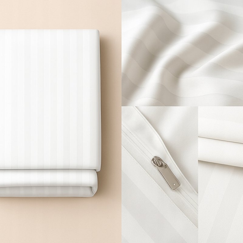 POŚCIEL 200x220 HOTELOWA 100% GRUBA BAWEŁNA SATYNOWA ADAMASZEK BIAŁY