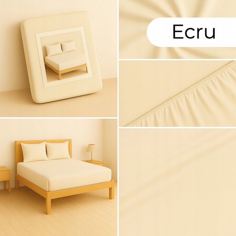 PRZEŚCIERADŁO Z GUMKĄ 80x200 ECRU MATERAC ZAKŁADKA DO 25 CM