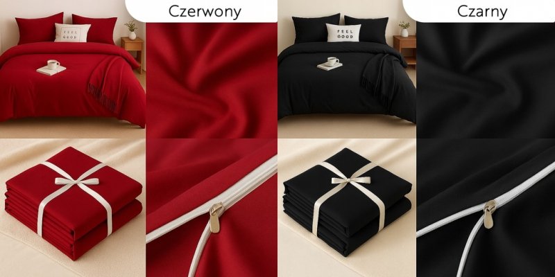 POŚCIEL JEDNOKOLOROWA 200x220 + 2x 70x80 | ZAMEK | MIKROFIBRA 12 Kolorów (WYBIERZ)