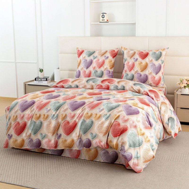 POŚCIEL 160x200 BAWEŁNA KOMPLET POŚCIELI BAWEŁNIANEJ + 2 POSZEWKI A-3301