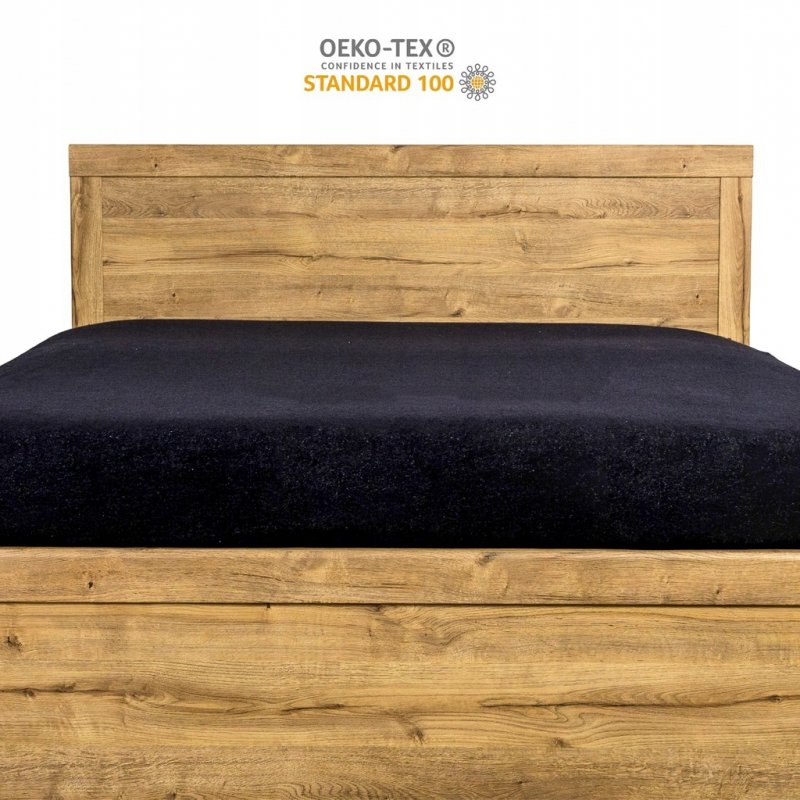 Prześcieradło Frotte z Gumką 200X220 Gruba Bawełna 200g Bok 30 cm czarny