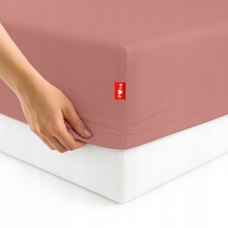 Prześcieradło 80x200 z Gumką GRUBA Bawełna Premium Bok 30 cm Paryski róż