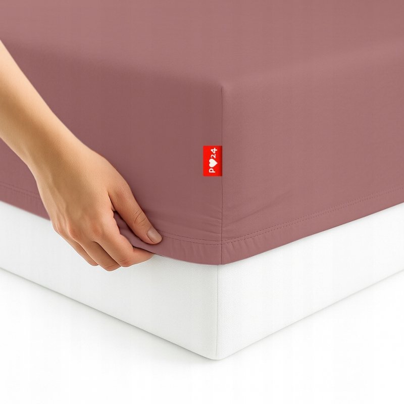 Prześcieradło Jersey z Gumką 120x200 Gruba Bawełna Bok 30 cm paryski róż